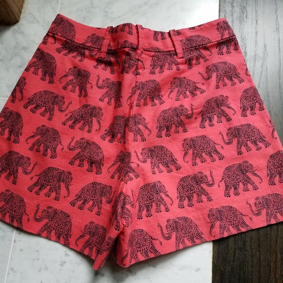 J Crew High Waist Elephant Print Shorts 0 - Picture 5 of 7